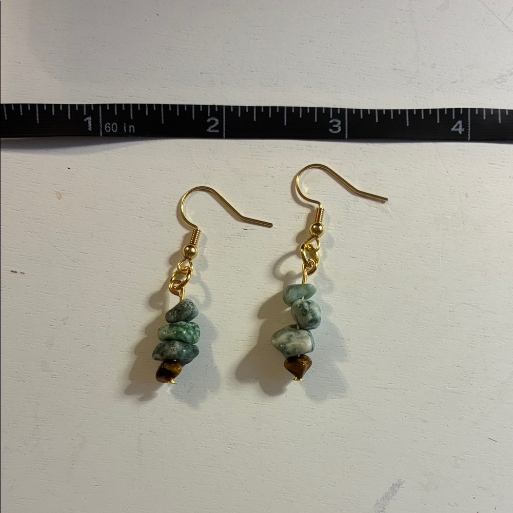 Minimalist stone tree earrings